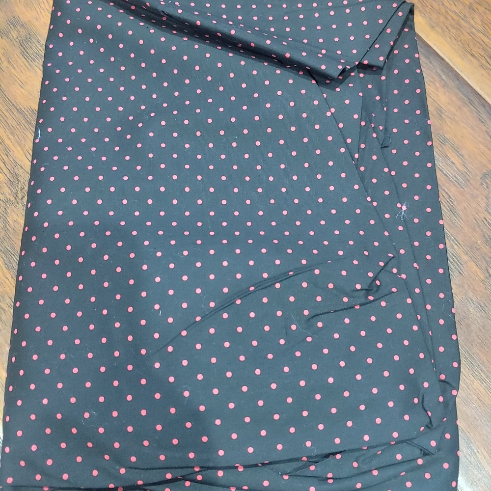 Black & red polka dot fabric